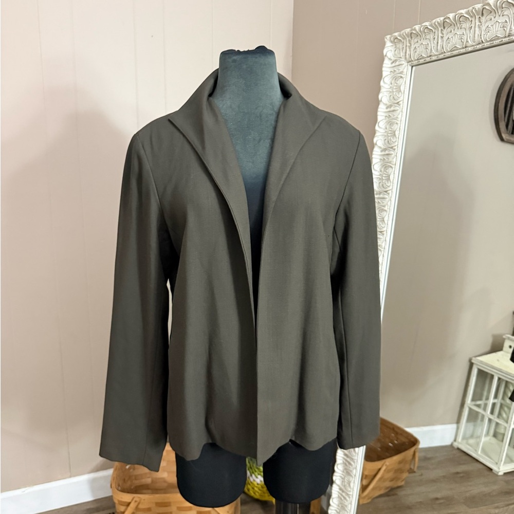 Eileen Fisher • 100% Italian Wool Open Front Blazer